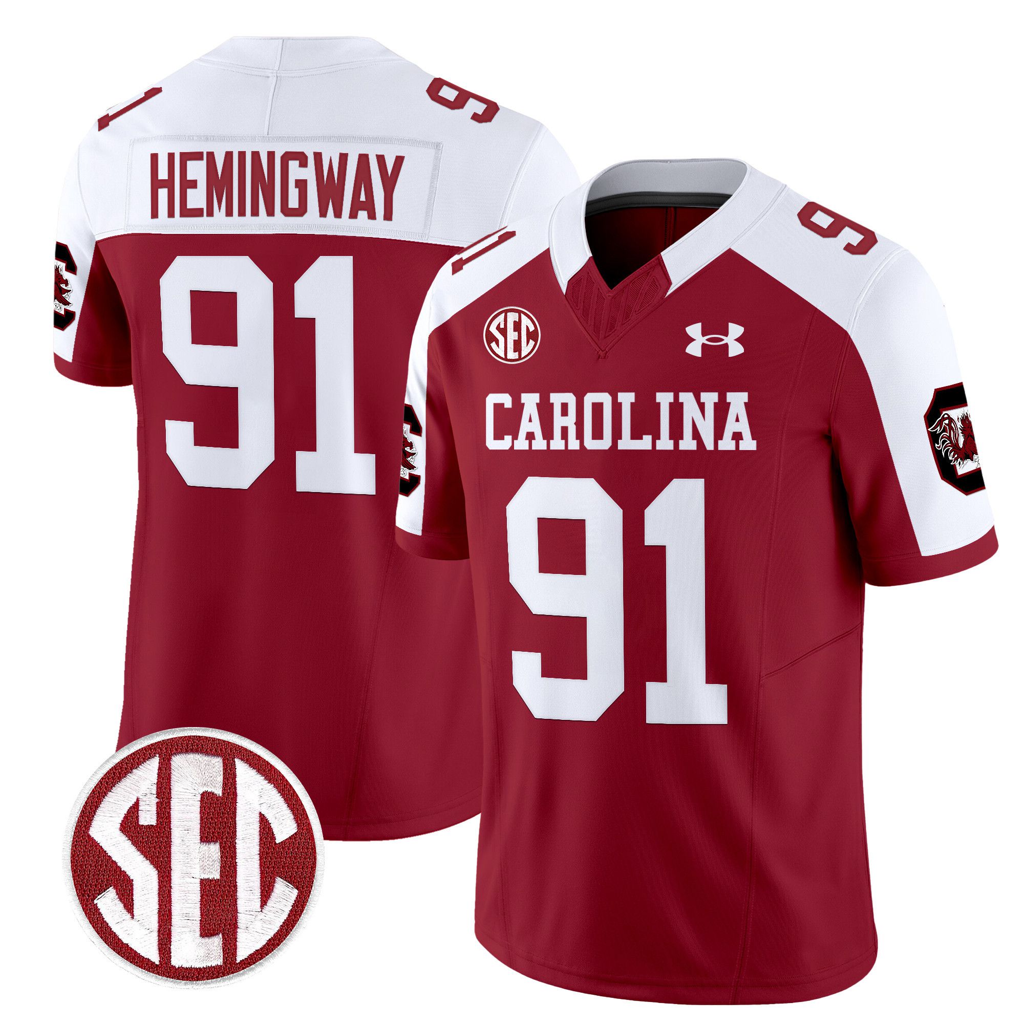 Men South Carolina Gamecocks #91 Hemingway Red 1980 Throwback Vapor Limited 2024 NCAA Jersey style 1->ncaa teams->NCAA Jersey